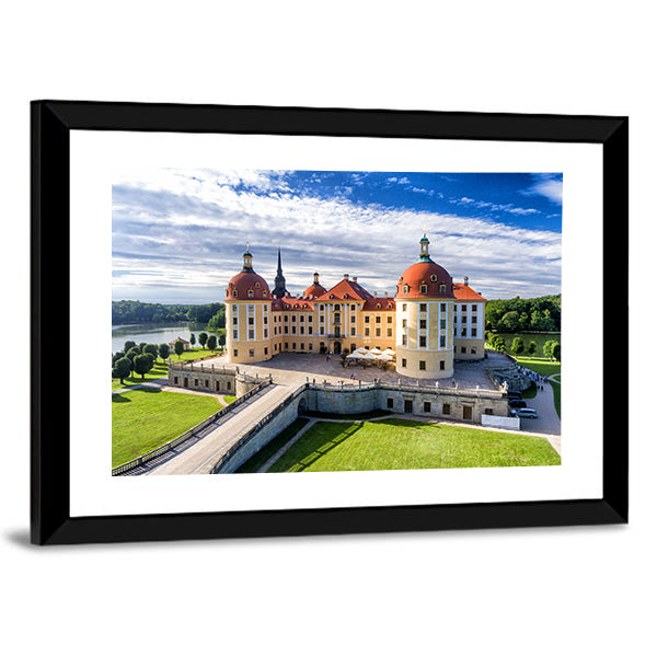 Moritzburg Castle in Saxony with Bridge Canvas Wall Art
