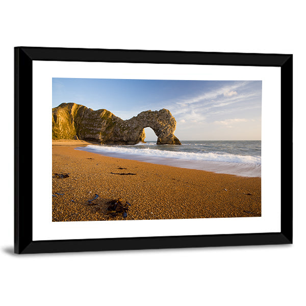 Durdle Door Natural Rock Arch In Dorset England Canvas Wall Art-1 Piece-Framed Print-30" x 20"-Tiaracle