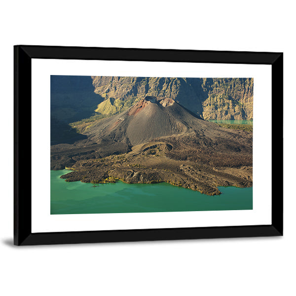 Caldera Lake and Volcano, Indonesia Canvas Wall Art