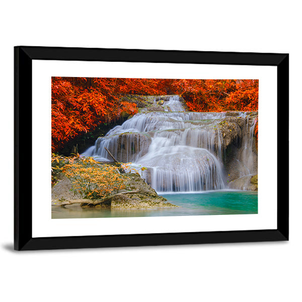 Erwan Waterfall Canvas Wall Art-1 Piece-Framed Print-30" x 20"-Tiaracle