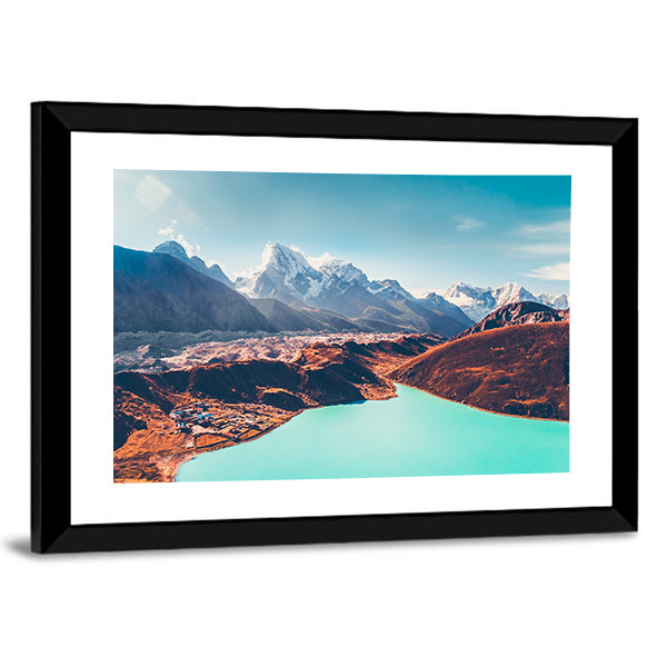Gokyo Lake Canvas Wall Art-1 Piece-Framed Print-42" x 14"-Tiaracle