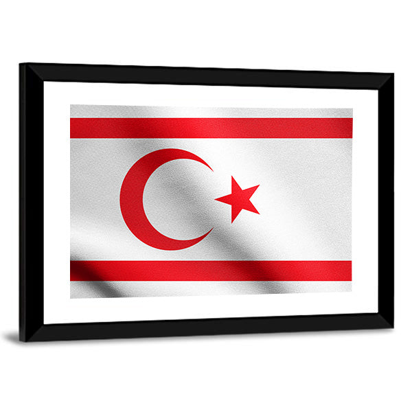 Northern Cyprus Flag Canvas Wall Art-1 Piece-Framed Print-42" x 14"-Tiaracle