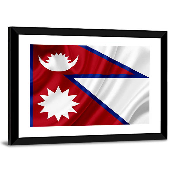 Waving Nepal Flag Canvas Wall Art
