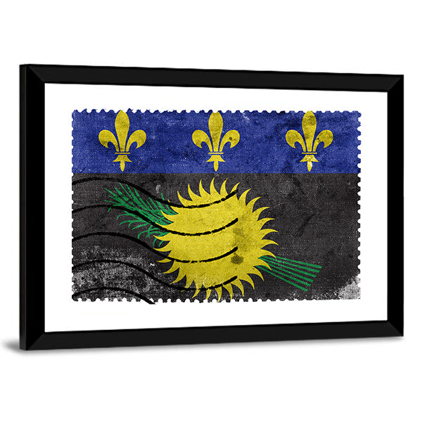 Flag Of Guadeloupe France Canvas Wall Art-1 Piece-Framed Print-42" x 14"-Tiaracle