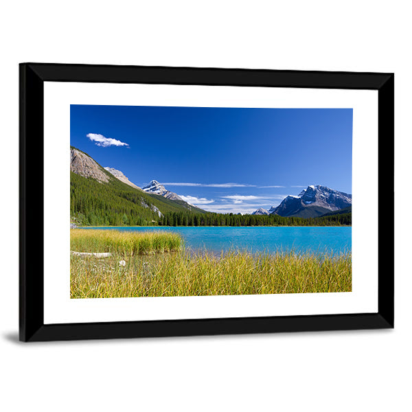 Jasper National Park Lake and Mountains Canvas Wall Art