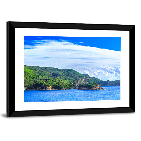 Lush Greek Coastline Canvas Wall Art