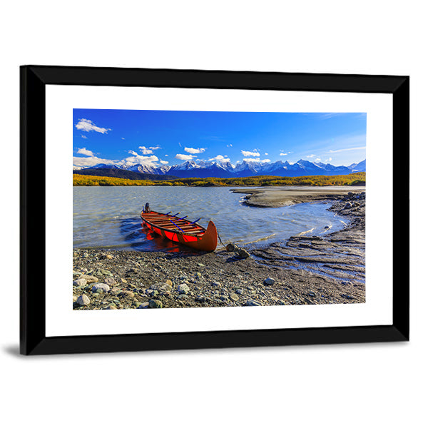 Glacial Lake Of Davidson Canvas Wall Art-1 Piece-Framed Print-30" x 20"-Tiaracle