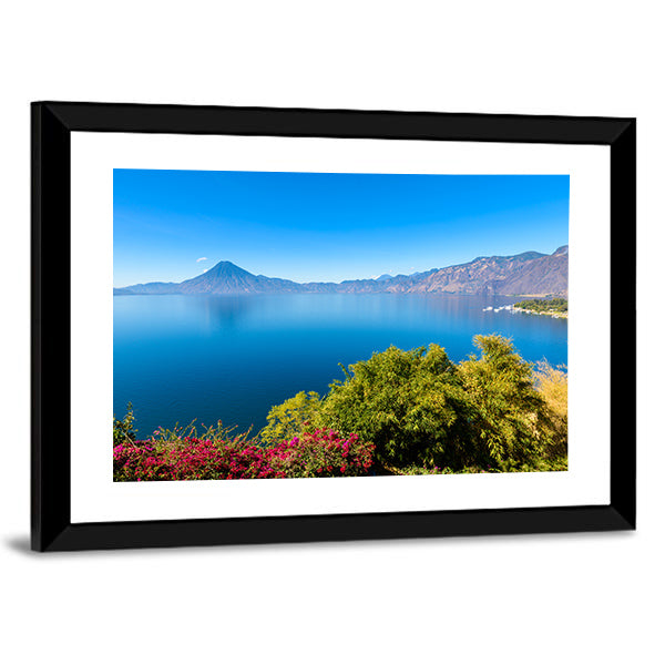Volcanoes Over Lake Atitlan Canvas Wall Art