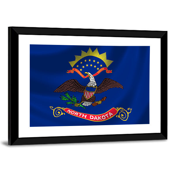 North Dakota Flag Canvas Wall Art-1 Piece-Framed Print-20" x 16"-Tiaracle