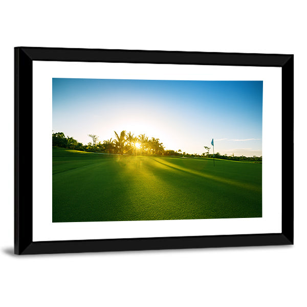 Countryside Golf Course at Sunrise Canvas Wall Art