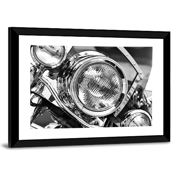 Motorcycle Headlights Canvas Wall Art