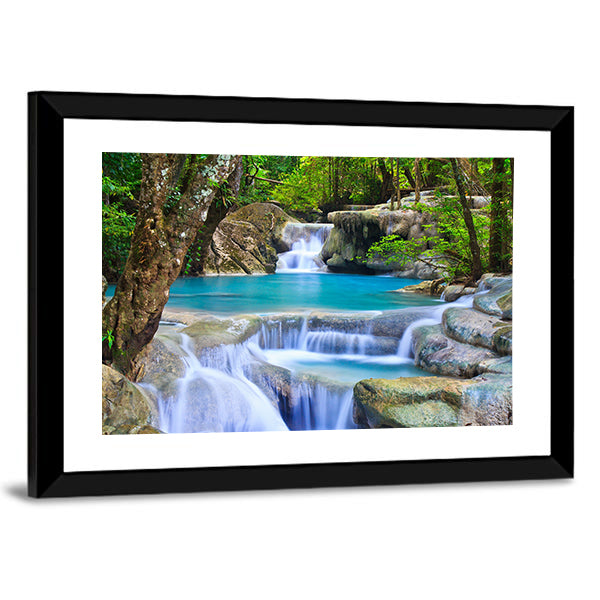 Erawan Waterfall in Kanchanaburi Canvas Wall Art