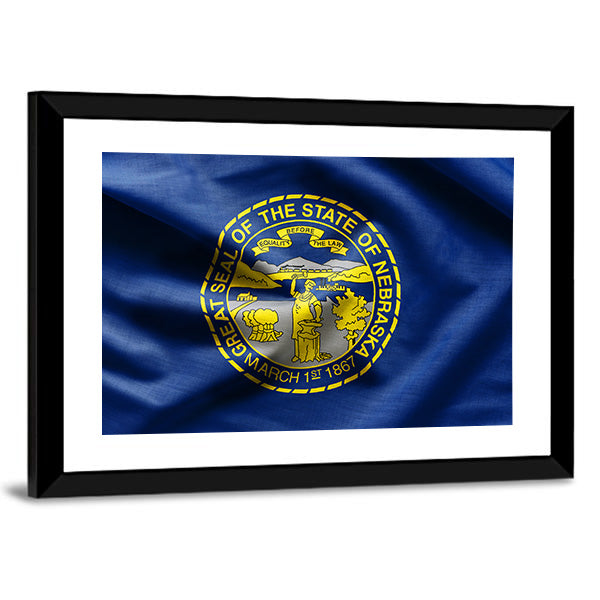 Nebraska Flag Canvas Wall Art-3 Horizontal-Gallery Wrap-25" x 16"-Tiaracle