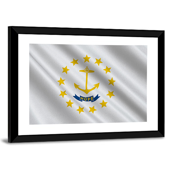 Flag Of Rhode Island Canvas Wall Art-1 Piece-Framed Print-20" x 16"-Tiaracle