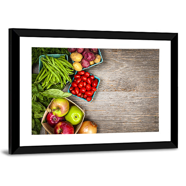 Fruits &amp; Vegetables Canvas Wall Art-1 Piece-Framed Print-20" x 16"-Tiaracle