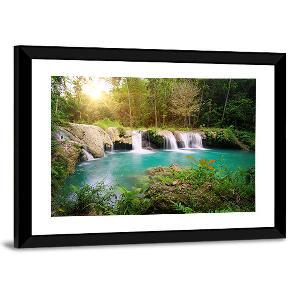 Deep Forest Waterfall Philippines Canvas Wall Art-1 Piece-Framed Print-30" x 20"-Tiaracle