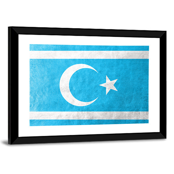 Flag Of Iraqi Turkmen Canvas Wall Art-1 Piece-Framed Print-42" x 14"-Tiaracle