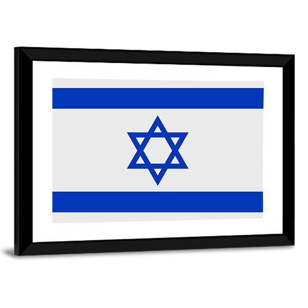Flag Of Israel Canvas Wall Art-1 Piece-Framed Print-30" x 20"-Tiaracle
