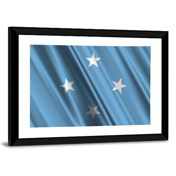 Micronesia Flag Canvas Wall Art-1 Piece-Framed Print-20" x 16"-Tiaracle