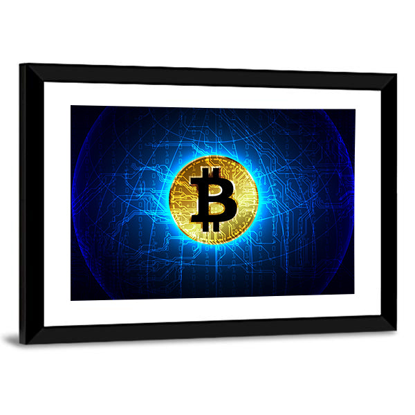 Futuristic Digital Money Canvas Wall Art-1 Piece-Framed Print-20" x 16"-Tiaracle