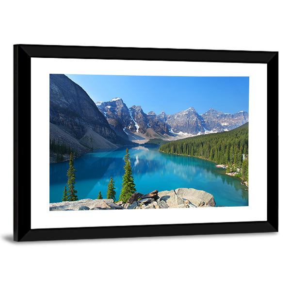 Moraine Lake In Canadian Rockies Canvas Wall Art