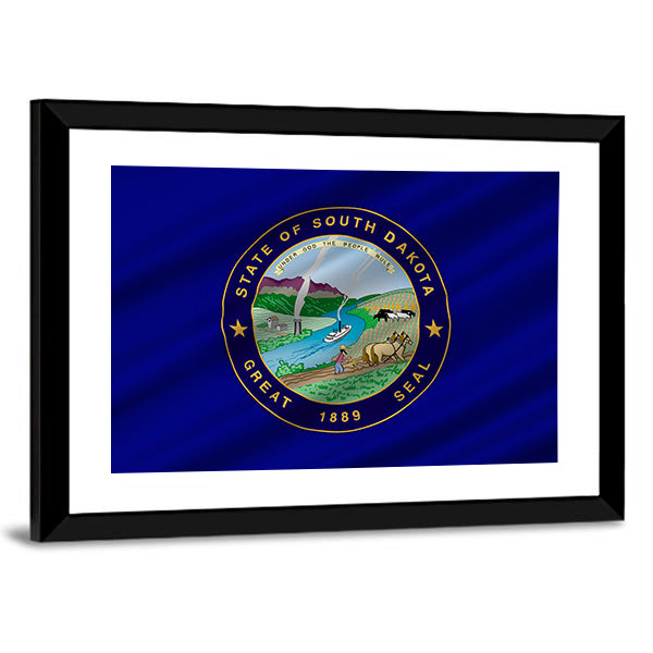 Flag Of South Dakota Canvas Wall Art-1 Piece-Framed Print-20" x 16"-Tiaracle