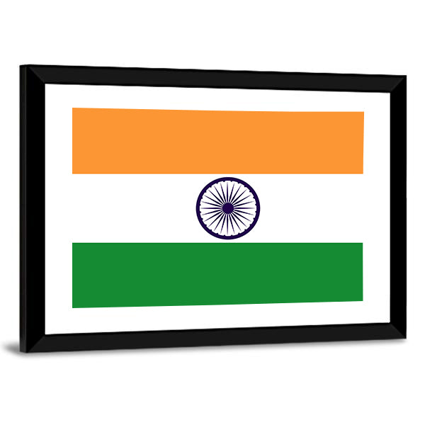 Flag Of India Canvas Wall Art-1 Piece-Framed Print-30" x 20"-Tiaracle