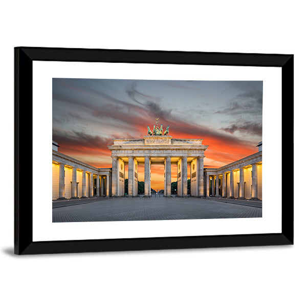 Famous Brandenburg Gate Canvas Wall Art-1 Piece-Framed Print-30" x 20"-Tiaracle