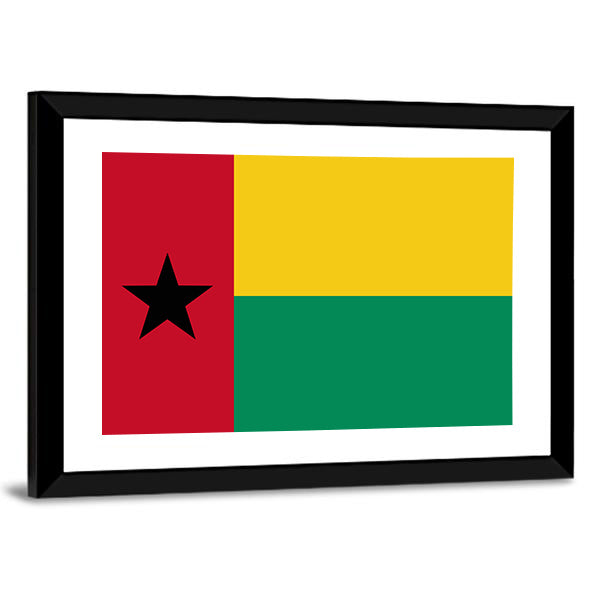 Flag Of Guinea Bissau Canvas Wall Art-1 Piece-Framed Print-42" x 14"-Tiaracle