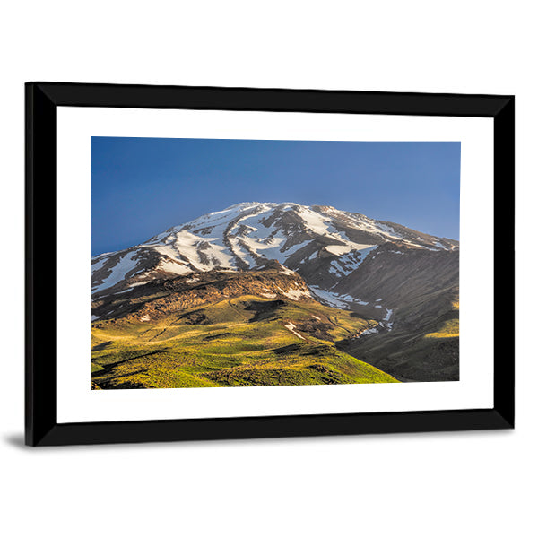 Majestic Snow-capped Volcano Peak Canvas Wall Art