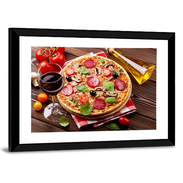 Italian Pizza Canvas Wall Art-1 Piece-Framed Print-30" x 20"-Tiaracle