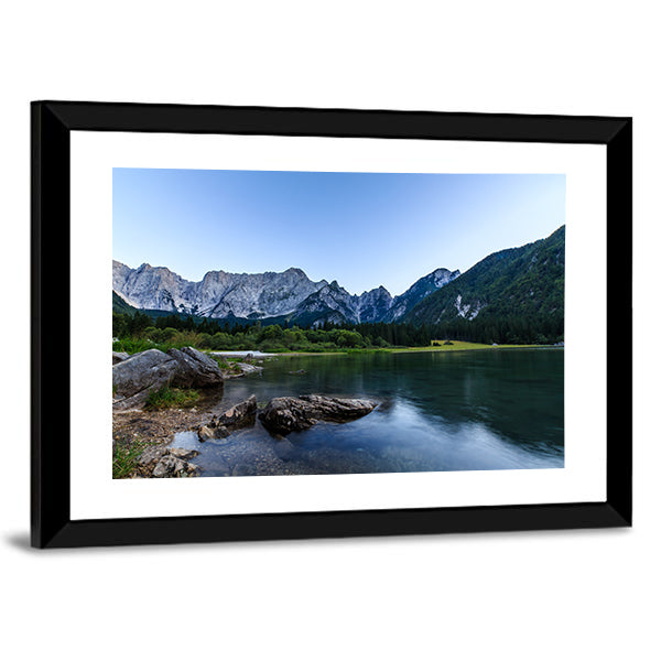 Mount Mangart In Italian Alps Canvas Wall Art-1 Piece-Framed Print-20" x 16"-Tiaracle