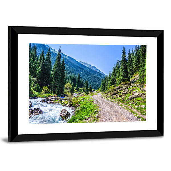 Mountain River Road Canvas Wall Art
