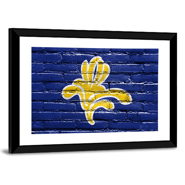 Flag Of Brussels Region Canvas Wall Art-1 Piece-Framed Print-42" x 14"-Tiaracle