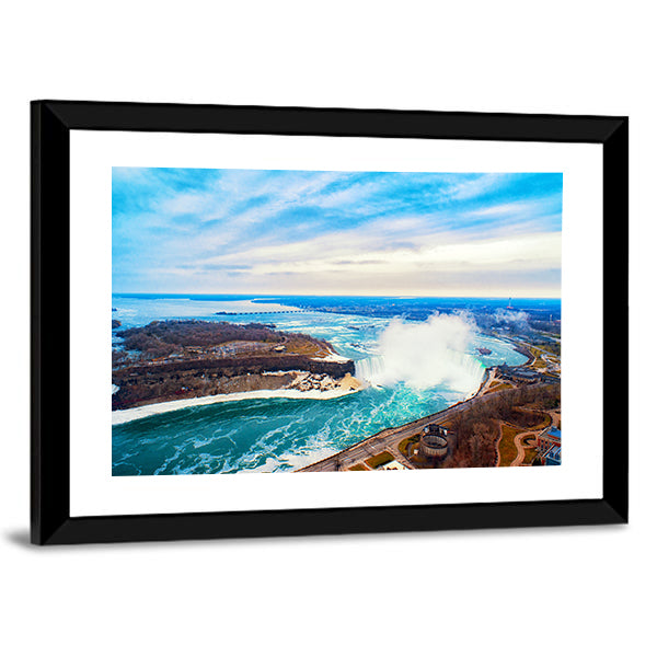 Niagara Falls Between United States Of America Canvas Wall Art-1 Piece-Framed Print-30" x 20"-Tiaracle