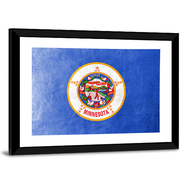 Minnesota Flag Canvas Wall Art-1 Piece-Framed Print-20" x 16"-Tiaracle
