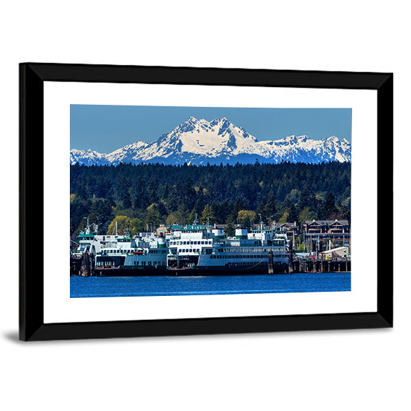 Snow-capped Mount Olympus with Lake Canvas Wall Art