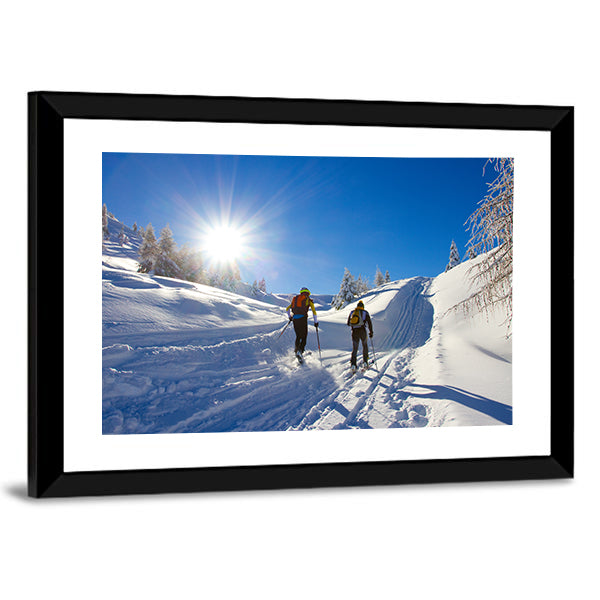 Cross-Country Skiing Canvas Wall Art-1 Piece-Framed Print-30" x 20"-Tiaracle