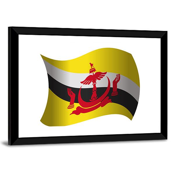 Brunei Flag Canvas Wall Art-1 Piece-Framed Print-30" x 20"-Tiaracle