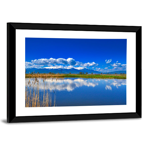 Snow-capped Mountain Lake with Reflections Canvas Wall Art