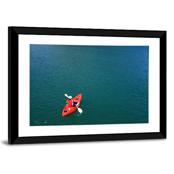 Kayaking in Calm Ocean Waters Canvas Wall Art