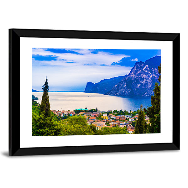 Lago Di Garda Lakeside Town Canvas Wall Art