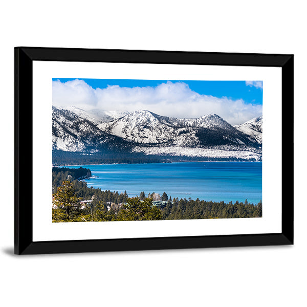 Lake Tahoe With Sierra Mountains Canvas Wall Art