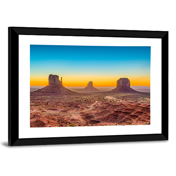 Monument Valley At Dawn Canvas Wall Art-1 Piece-Framed Print-20" x 16"-Tiaracle