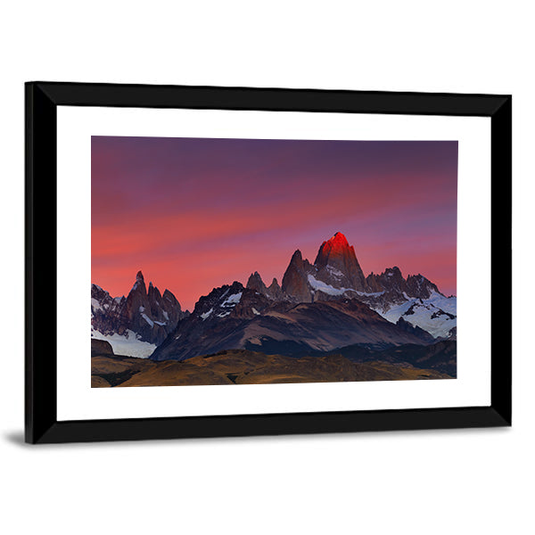 Mount Fitz Roy Canvas Wall Art-1 Piece-Framed Print-30" x 20"-Tiaracle