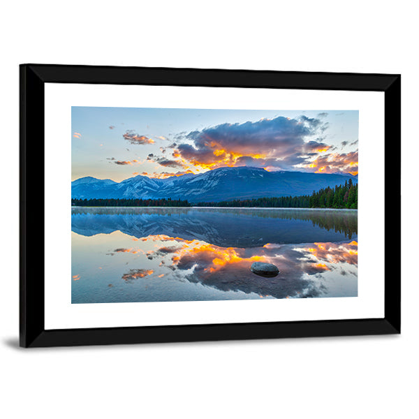 Morning In Edith Lake Canvas Wall Art-3 Horizontal-Gallery Wrap-25" x 16"-Tiaracle