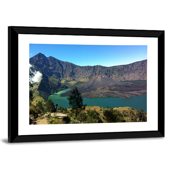 Mount Rinjani Canvas Wall Art-1 Piece-Framed Print-30" x 20"-Tiaracle