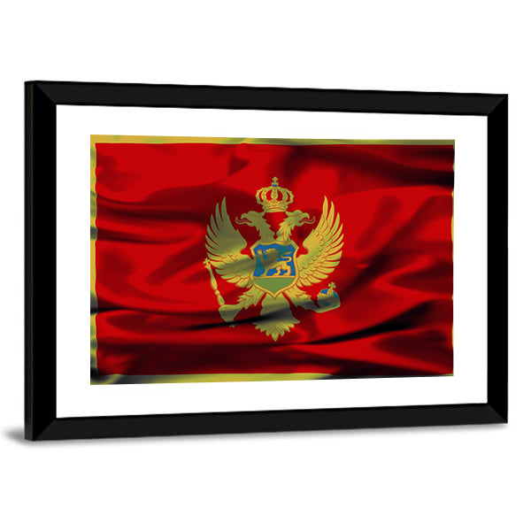 Montenegrin Flag Canvas Wall Art-1 Piece-Framed Print-42" x 14"-Tiaracle