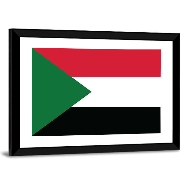 Flag Of Sudan Canvas Wall Art-1 Piece-Framed Print-20" x 16"-Tiaracle