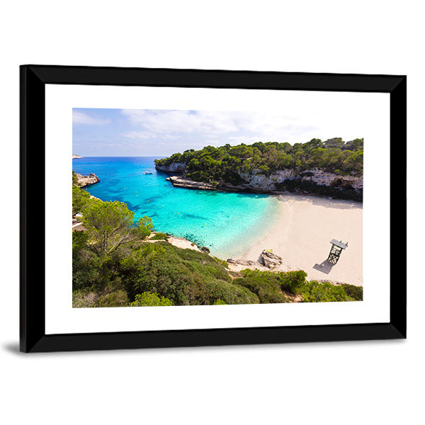 Beach In Mallorca Spain Canvas Wall Art-1 Piece-Framed Print-30" x 20"-Tiaracle